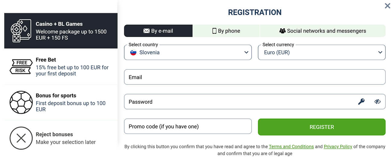 Betlabel registracija